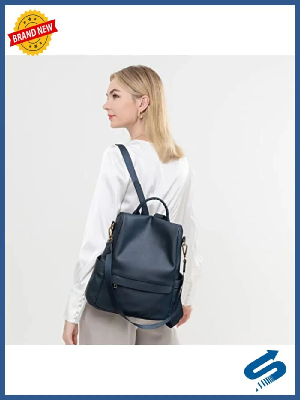 Women PU Leather Anti-theft Backpack Purse 3-in-1 Tote Shoulder Bag